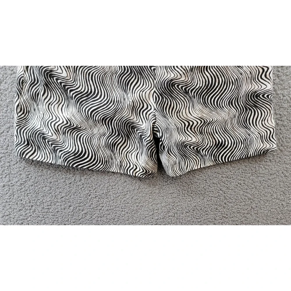 Barbour Romy Linen Blend Shorts Women's 14 Monochrome Zip Fly Hook & Bar Closure